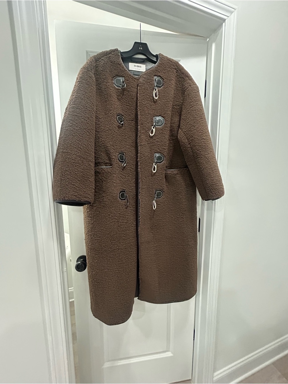 4th Reckless brown Sherpa coat with silver hardware size 12